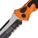 Microtech Automatic Socom Elite Knife Button Lock Orange Aluminum & Traction Serrated Tanto Blade 161A2OR