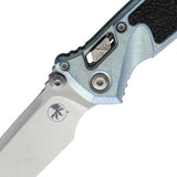 Microtech Socom Marfione Ram-Lok Ice Blue Titanium & Traction Folding M390MK Tanto Knife 161RL10MS7