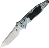 Microtech Socom Marfione Ram-Lok Ice Blue Titanium & Traction Folding M390MK Tanto Knife 161RL10MS7