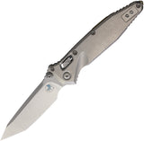 Microtech Socom Marfione Ram-Lok Stonewash Titanium Folding M390MK Tanto Knife 161RLS10MS2