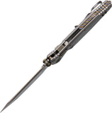 Microtech Socom Marfione Ram-Lok Stonewash Titanium Folding M390MK Tanto Knife 161RLS10MS5