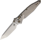 Microtech Socom Marfione Ram-Lok Stonewash Titanium Folding M390MK Tanto Knife 161RLS10MS5