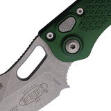Microtech Automatic Stitch Knife Button Lock Emerald Green Aluminum Apocalyptic Blade 16910APEG