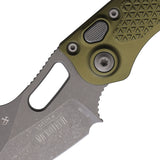 Microtech Automatic Stitch Knife Button Lock OD Green Aluminum Apocalyptic Blade 16910APOD