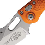 Microtech Automatic Stitch Knife Button Lock Orange Aluminum Stonewash Blade 16910OR
