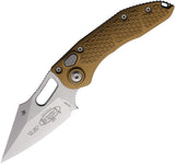 Microtech Automatic Stitch Knife Button Lock Tan Aluminum Stonewash Blade 16910TA