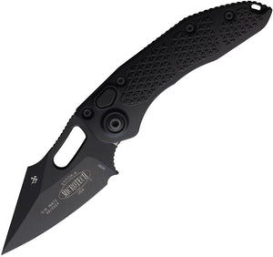 Microtech Automatic Stitch Knife Button Lock Blackout Aluminum Apocalyptic Spear Pt Blade 1691AP