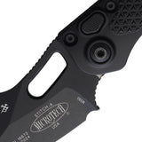 Microtech Automatic Stitch Knife Button Lock Blackout Aluminum Apocalyptic Spear Pt Blade 1691AP