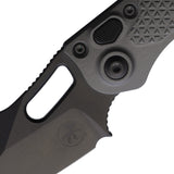 Microtech Automatic Stitch Knife Button Lock Natural Clear Gray Aluminum Black DLC Blade 1691DLCTNCS