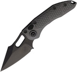 Microtech Automatic Stitch Knife Button Lock Natural Clear Gray Aluminum Black DLC Blade 1691DLCTNCS