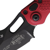 Microtech Automatic Stitch Knife Button Lock Merlot Red Aluminum Black Wharncliffe Blade 1691MR