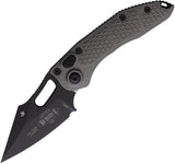 Microtech Automatic Stitch Knife Button Lock Natural Clear Gray Aluminum Black Wharncliffe Blade 1691NC
