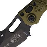 Microtech Automatic Stitch Knife Button Lock OD Green Aluminum Black Wharncliffe Blade 1691OD