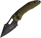 Microtech Automatic Stitch Knife Button Lock OD Green Aluminum Black Wharncliffe Blade 1691OD