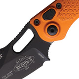Microtech Automatic Stitch Knife Button Lock Orange Aluminum Black Wharncliffe Blade 1691OR