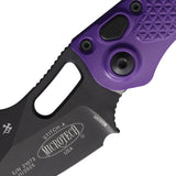 Microtech Automatic Stitch Knife Button Lock Purple Aluminum Black Wharncliffe Blade 1691PU