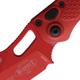 Microtech Automatic Stitch Knife Button Lock Red Aluminum Cerakote Wharncliffe Blade 1691RDX5Z
