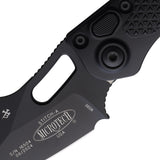 Microtech Automatic Stitch Knife Button Lock Blackout Aluminum Spear Pt Blade 1691T