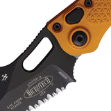 Microtech Automatic Stitch Knife Button Lock Tangerine Orange Aluminum Black Serrated Blade 1692OT