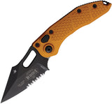 Microtech Automatic Stitch Knife Button Lock Tangerine Orange Aluminum Black Serrated Blade 1692OT