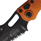 Microtech Automatic Stitch Knife Button Lock Tangerine Orange Aluminum Black Serrated Blade 1693OT