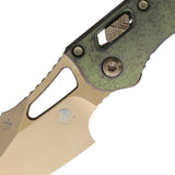 Microtech Mini Stitch Ram-Lok Marfione Antique Green Titanium Folding Bronze M390MK Knife 169MRL13MS1