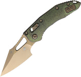 Microtech Mini Stitch Ram-Lok Marfione Antique Green Titanium Folding Bronze M390MK Knife 169MRL13MS1