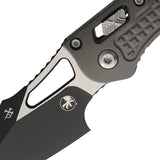 Microtech Mini Stitch Ram-Lok Natural Clear Gray Frag Aluminum Folding M390MK Knife 169MRL1FRNC