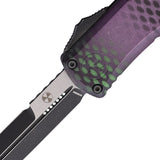 Microtech Automatic Hera II Mini OTF Knife Purple X-51 Aluminum Two-Tone Double Edge Dagger Blade 1701M1PUX51S