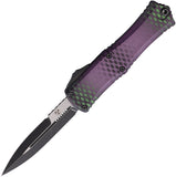 Microtech Automatic Hera II Mini OTF Knife Purple X-51 Aluminum Two-Tone Double Edge Dagger Blade 1701M1PUX51S
