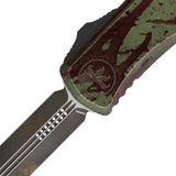 Microtech Automatic Hera II OTF Knife Outbreak Green Aluminum Double Edge Blade 17021OBDS