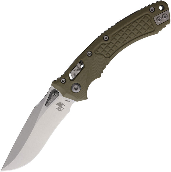 Microtech Amphibian Ram-Lok OD Green Frag G10 Folding Stonewash M390MK Pocket Knife 17029