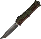 Microtech Auto Hera II Mini OTF Knife Outbreak Green Aluminum Tanto Blade 1704M1OBDS