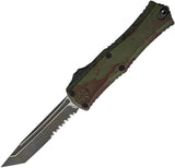 Microtech Auto Hera II Mini OTF Knife Outbreak Green Aluminum Serrated Tanto Blade 1704M2OBDS