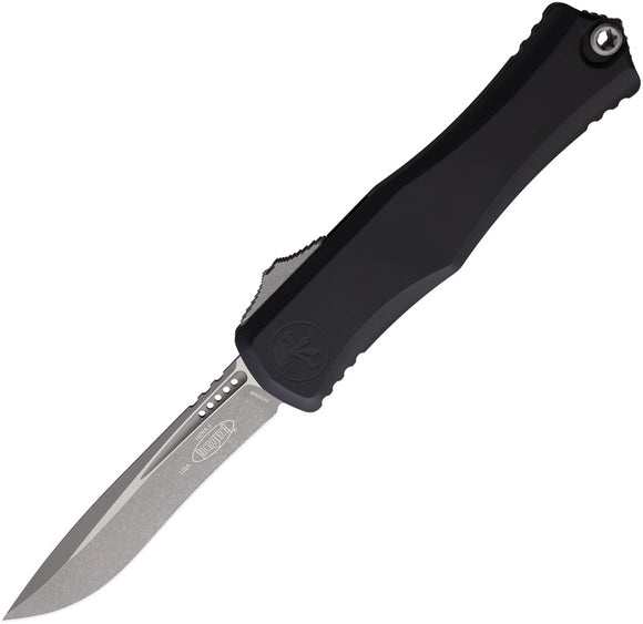 Microtech Automatic Hera II OTF Knife Black Aluminum Apocalyptic Recurve Blade 170510AP