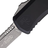 Microtech Automatic Hera II OTF Knife Black Aluminum Apocalyptic Recurve Blade 170510AP