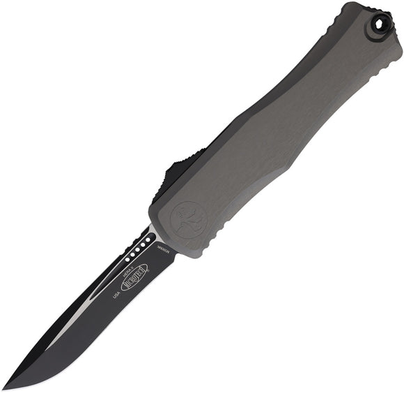 Microtech Automatic Hera II OTF Knife Stonewash Aluminum Two-Tone Recurve Blade 17051NC