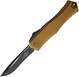 Microtech Automatic Hera II OTF Knife Tan Aluminum Two-Tone Recurve Blade 17051TA