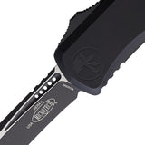 Microtech Automatic Hera II OTF Knife Black Aluminum Two-Tone Recurve Blade 17051T