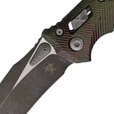 Microtech Amphibian Ram-Lok Outbreak Green Fluted Aluminum Folding M390MK Knife 17191