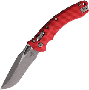 Microtech Amphibian Ram-Lok Red Fluted Aluminum Folding Apocalyptic M390MK Pocket Knife 18645