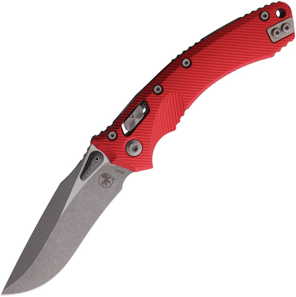 Microtech Amphibian Ram-Lok Red Fluted Aluminum Folding Apocalyptic M390MK Pocket Knife 18645