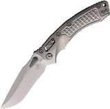 Microtech Amphibian Marfione Ram-Lok Stonewash Frag Titanium Folding M390MK Knife 18754