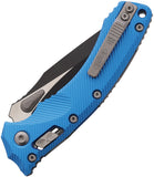 Microtech Amphibian Ram-Lok Blue Fluted Aluminum Folding Two-Tone M390MK Knife 18893