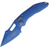 Microtech Automatic Stitch Knife Button Lock Blue Aluminum Cerakote Wharncliffe Blade 18914