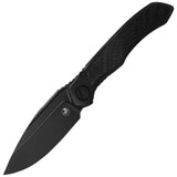 Microtech Anax Framelock Black Titanium & Carbon Fiber Folding Bohler M390 Drop Pt Knife 190C1DLC