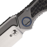 Microtech Anax Framelock Gray Titanium & Carbon Fiber Folding Satin Bohler M390 Knife 190C4CFITI