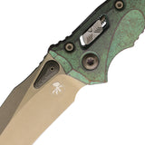 Microtech Amphibian Marfione Ram-Lok Antique Green Titanium Folding Bronze M390MK Knife 19334