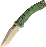 Microtech Amphibian Marfione Ram-Lok Antique Green Frag Titanium Folding Bronze M390MK Knife 19336