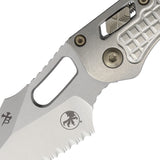 Microtech Stitch Ram-Lok Marfione Stonewash Frag Titanium Folding M390MK Serrated Knife 19550